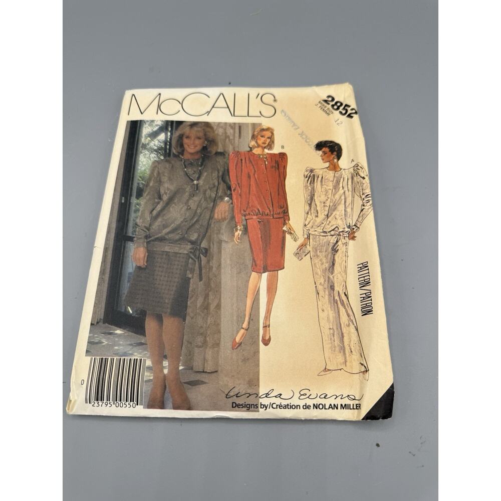 McCall's Sewing Pattern 2369 Linda Evans Misses Dress 2 Variations Size 8 VTG UC